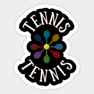 Colorful Tennis Rackets and Ball Sticker